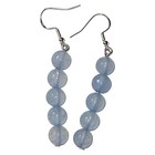 Blue Bubble Glass Sterling Silver 925 Dangle Drop Earrings Handmade 2 