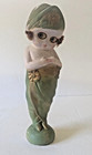 20s 30s Flapper Kewpie Carnival Chalkware Statue Prize Souvenir W paper Eyes