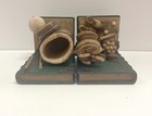 Vintage Golf Bag Bookends Sculpture On Green Book Backs