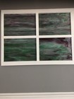 Antique Slag Glass Windows Green And Purple 