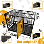 46  Heavy Duty Pet Dog Cage Strong Metal Crate Kennel Playpen With Wheels  tray