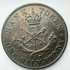 1850 Bank Of Upper Canada Copper Bank Token One Half Penny High Grade