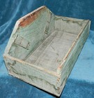 Awesome Primitive Antique vintage Wood Berry Box   Old Green Paint  Unique  Rare