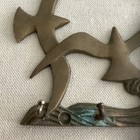 Vtg Mcm Penco Brass 5 Hook Wall Mount Key Hanger Ocean Seagull Nice Patina Read 