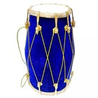 Premium Blue Velvet Dholak With Cover     Elegant Design And Authentic Sound