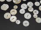 Vintage Mop Carved Mixed Size Sew Through Button Lot  sk51 