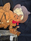 Dolly Toy Co Cowboy On Mule Wooden Wall Hanging Vintage