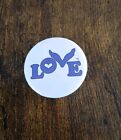 Coldplay Chris Martin  Love Logo Button Hat Lapel Trading Pin Badge Purple 