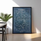 Vintage 1900s Star Constellations Map   Antique Astronomy Poster