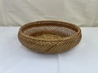 Vtg Mcm Woven Wicker Rattan Basket Boho Farmhouse Table Or Wall Decor 9 5    Japan