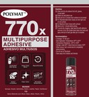 Polymat 770x Multipurpose Spray Glue Adhesive High Tack Bonds Fabric To Metal