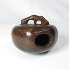 B0228a  Rare  Real Old Japanese Tasteful Wooden Netsuke Of Persimmon With Worm
