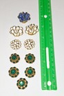 Vintage Lot Of 10 Glass Rhinestone Button Covers 