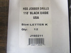 11 Pack New Alfa Tool Letter K Hss Jobber Length Drill Bits Usa