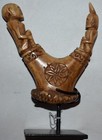 Dayak Shamans Deer Antler Amulet  On Custom Stand  Extraordinary 1900s 6  Prov