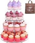 Large 4 Tier Cupcake Stand acrylic Round Cake Stand Dessert Tower Tea Party S   