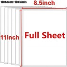 100 Full Sheet Shipping Labels 8 5x11 Self Adhesive Blank Paper For Laser Inkjet