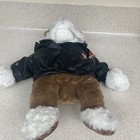 Dan Dee Collectors Choice Biker Bulldog Plush Faux Leather Jacket Bandana 18 