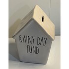 Rae Dunn Piggy Bank White Rainy Day Fund House Artisan Collection Home Decor New