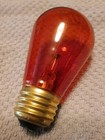 Vintage Sylvania 11 Watt S14 Transparent Orange Ruggedized Bulb 6 Pk