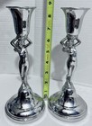 Vintage Art Deco Farber Bros Krome Kraft Lady Candlestick Holders 8 5  Lot Of 2