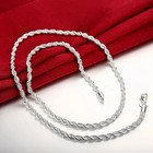 925 Sterling Silver Italian Rope Chain Men s Necklace 4mm - New