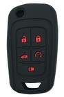 5 Buttons Silicone Protector Key Fob Cover Case Fit For Black With Red Button 