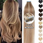 Double Pull Full Virgin Real 50g Hair Extension Long With Weft Invisible Skin We