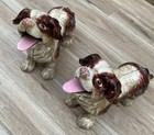 Pair Design Toscano Style Cast Iron Dog Banks - Spaniel   St  Bernard 4lb Each