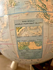 Vintage Rand Mcnally World Portrait Globe With A Metal Base