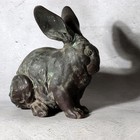 Antique Japanese Bronze Rabbit Okimono Taisho 1919 Signed Ono Tohachi 2 53kg