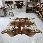 Genuine Tricolor Cowhide Rug Speckled Real Brazilian Hair On Cow Skin Area Rug