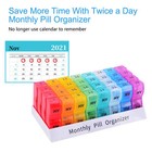 Am Pm One Month Monthly Pill Organizer Case Box Medicine Holder Storage 31 Days