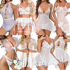 White-sexy-lingerie-sleepwear-lace-babydoll-women-dress-nightwear-g-string-gifts