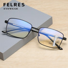 Men Metal Clear Progressive Reading Glasses Square Anti Blue Light Glasses New