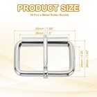 10pcs 1 5   38mm  Metal Roller Buckle Belts Hardware Silver White