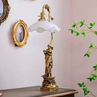 Vintage Greek Goddess Table Lamp French Victorian Brass Bedroom Desk Light