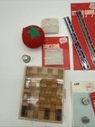 Sewing Accessories Lot Gauge Bobbins Chalk Tools Threads Needles Kit Set