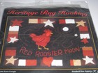 Mcg Textiles Red Rooster Moon Heritage Rug Hooking 2001 Karen Cunagin Burlap