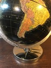 Vintage 1960s Black Globe Replogle Encyclopedia Britannica Chrome Base 12  Nice
