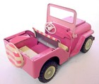 1960s Nomura Tn Sanesu Sss Japan 7  Tin Friction Pink Surrey Jeep Works 