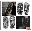 82 Sheets Temporary Arm Body Fake Tattoo Sticker Waterproof For Men Women Adults