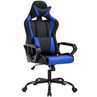  High-back Gaming Chair Pc Office Chair Computer Racing Chair Pu Desk Task Blue