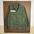 Vintage Us Army Shirt Mens Medium Green 40s 50s 60s Fruit Loom Sanforized