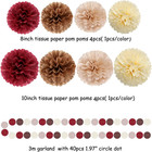 Brown Burgundy Champagne-gold Party-decorations - 30pcs Rustic Boho Wedding Tiss