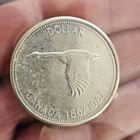 1867-1967 80  Silver Canadian Canada Silver Dollar Goose