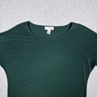 Calvin Klein Womens Forest Green Mixed Media Satin Hem Top M8ch7858 Size S