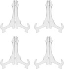 4 Pack Clear Plastic Easel Display Stands 6 5    Plate Picture Frame Holders