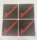 Budweiser King Of Beers Coasters Set Of 4 Cardboard - New Vintage