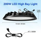 10 Pack 200w Ufo Led High Bay Light Commercial Industrial Warehouse Shop Light